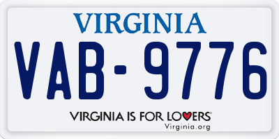 VA license plate VAB9776