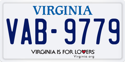 VA license plate VAB9779