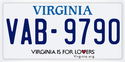 VA license plate VAB9790