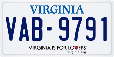 VA license plate VAB9791