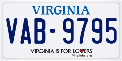 VA license plate VAB9795