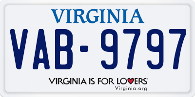 VA license plate VAB9797