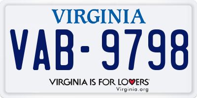 VA license plate VAB9798