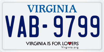 VA license plate VAB9799