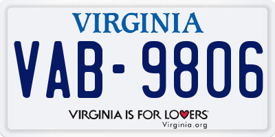 VA license plate VAB9806