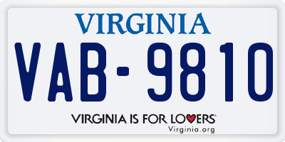 VA license plate VAB9810