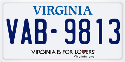 VA license plate VAB9813