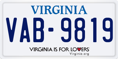 VA license plate VAB9819