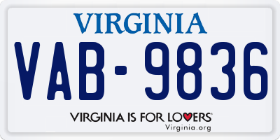 VA license plate VAB9836