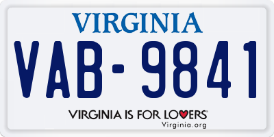 VA license plate VAB9841