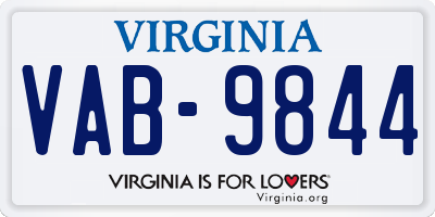 VA license plate VAB9844