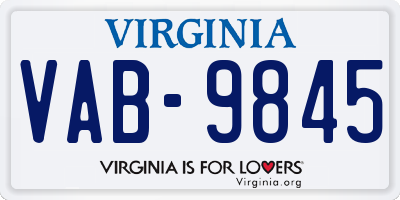 VA license plate VAB9845