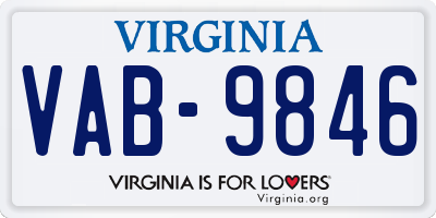 VA license plate VAB9846