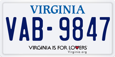 VA license plate VAB9847