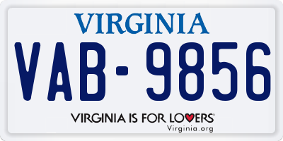 VA license plate VAB9856