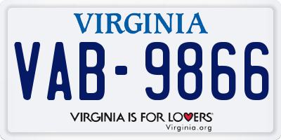 VA license plate VAB9866