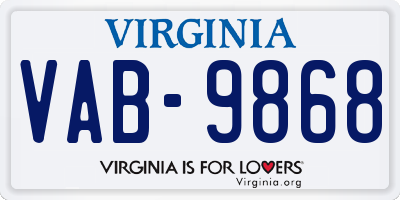 VA license plate VAB9868