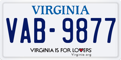 VA license plate VAB9877