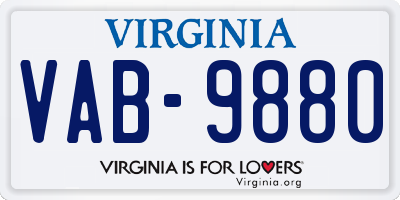 VA license plate VAB9880