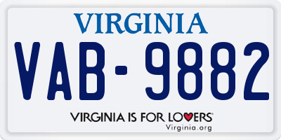 VA license plate VAB9882