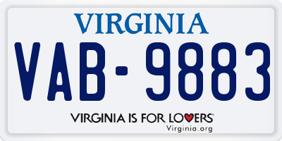 VA license plate VAB9883