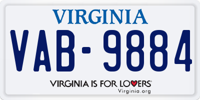 VA license plate VAB9884