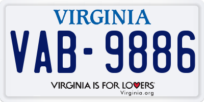 VA license plate VAB9886