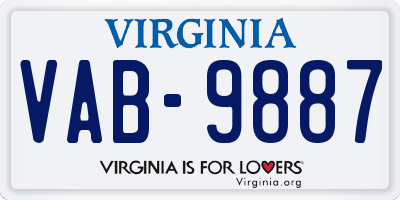 VA license plate VAB9887