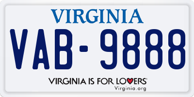 VA license plate VAB9888