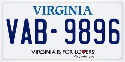 VA license plate VAB9896