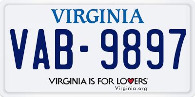 VA license plate VAB9897