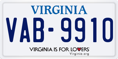 VA license plate VAB9910