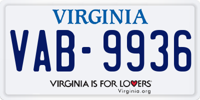 VA license plate VAB9936
