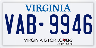 VA license plate VAB9946