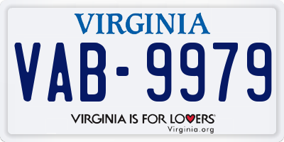 VA license plate VAB9979