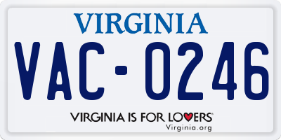 VA license plate VAC0246