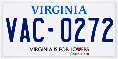 VA license plate VAC0272