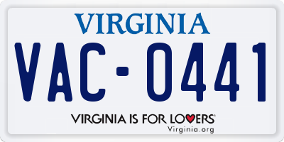 VA license plate VAC0441