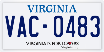 VA license plate VAC0483