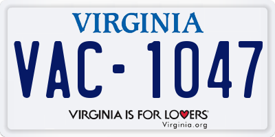 VA license plate VAC1047