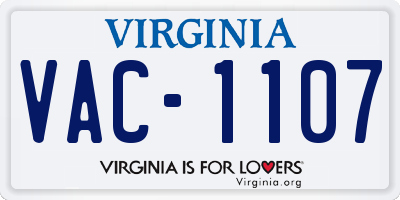 VA license plate VAC1107