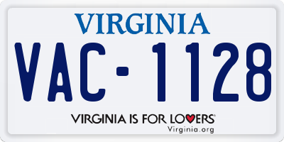 VA license plate VAC1128