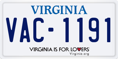 VA license plate VAC1191