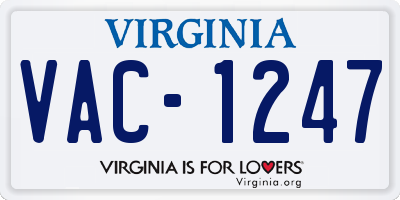 VA license plate VAC1247