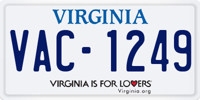 VA license plate VAC1249