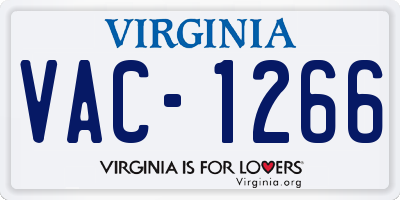 VA license plate VAC1266