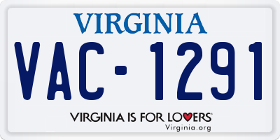 VA license plate VAC1291