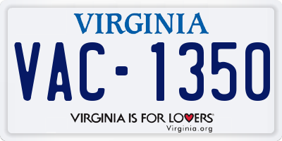 VA license plate VAC1350