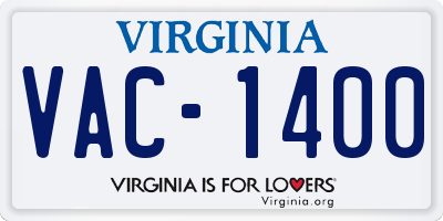 VA license plate VAC1400