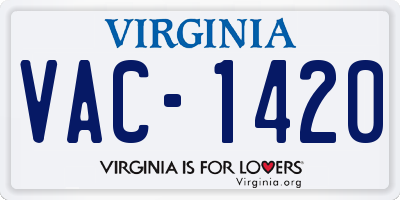 VA license plate VAC1420